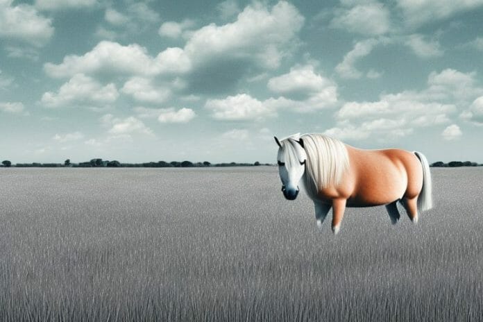 A haflinger horse in a field in butterworth