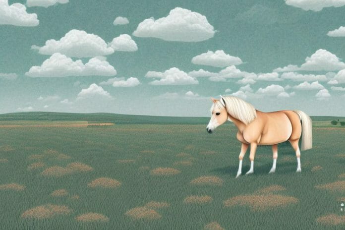 A haflinger horse in a rural landscape in bloemfontein