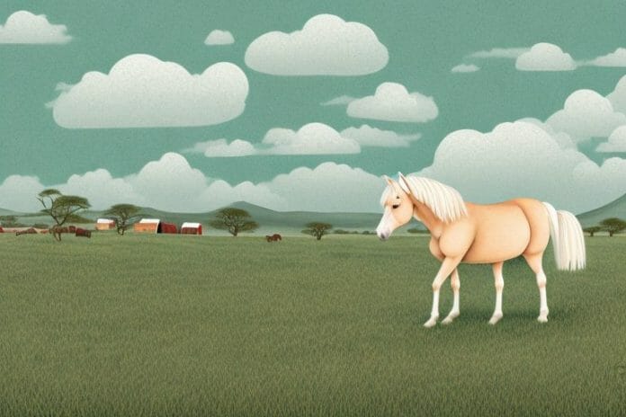 A haflinger horse in a rural landscape in botshabelo