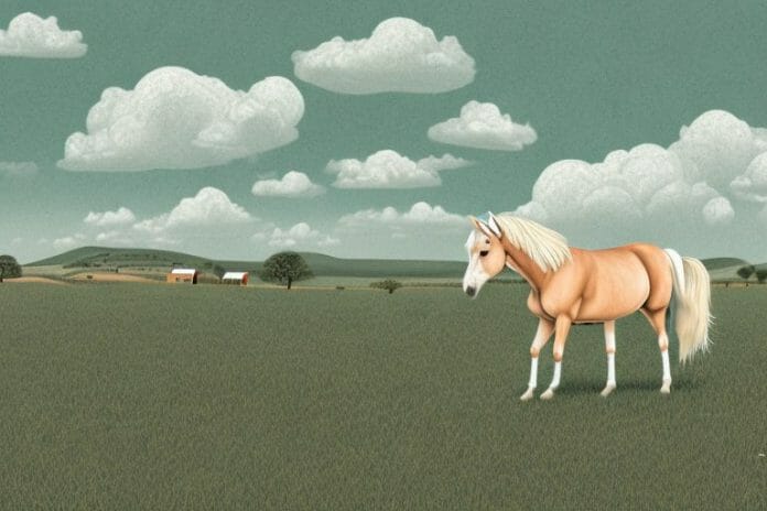 A haflinger horse in a rural landscape in ficksburg