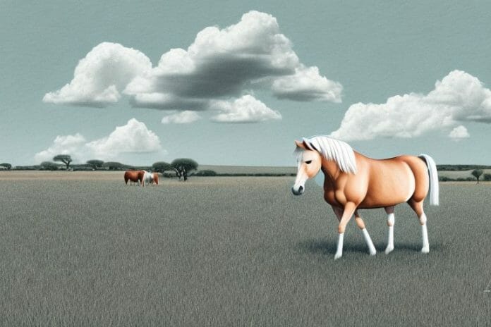 A haflinger horse in a rural setting in south africa