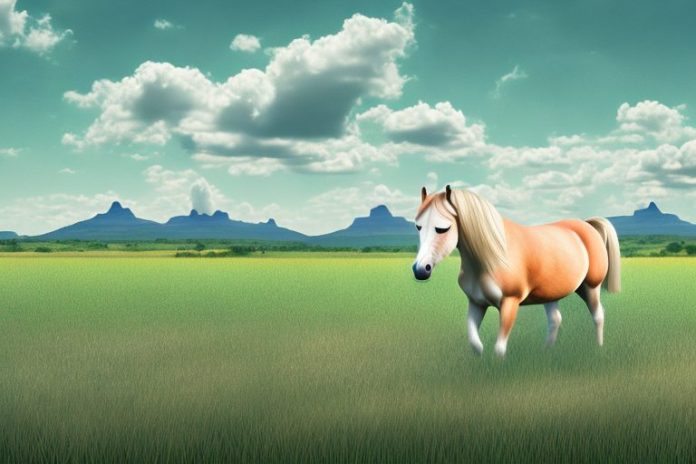 A haflinger horse in a field