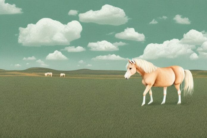 A haflinger horse in a rural landscape in south africa