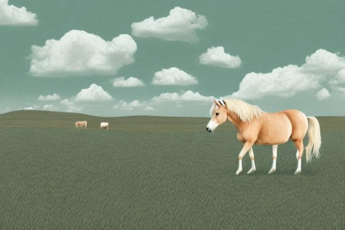 A haflinger horse in a rural landscape in south africa