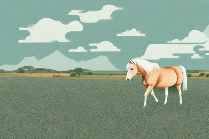 A haflinger horse in a rural south african landscape