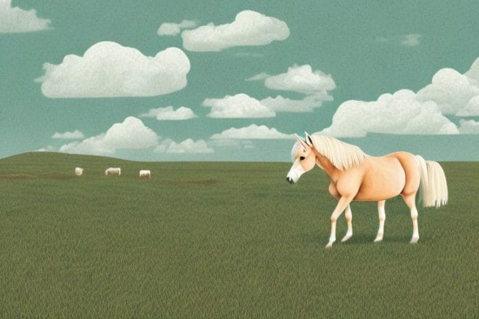 A haflinger horse in a rural landscape in mpumalanga