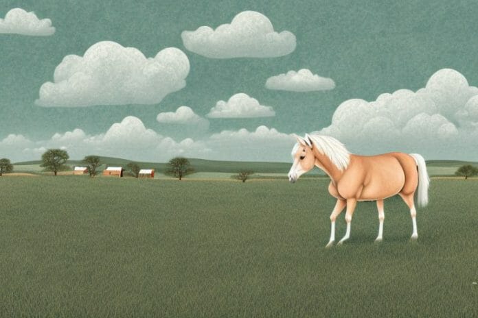 A haflinger horse in a rural landscape in postmasburg