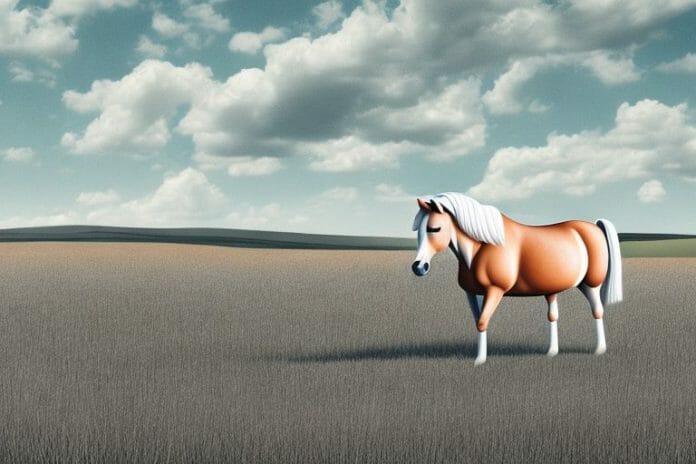 A haflinger horse in a rural setting in calvinia
