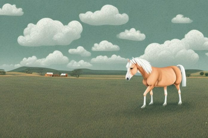 A haflinger horse in a rural landscape in prieska