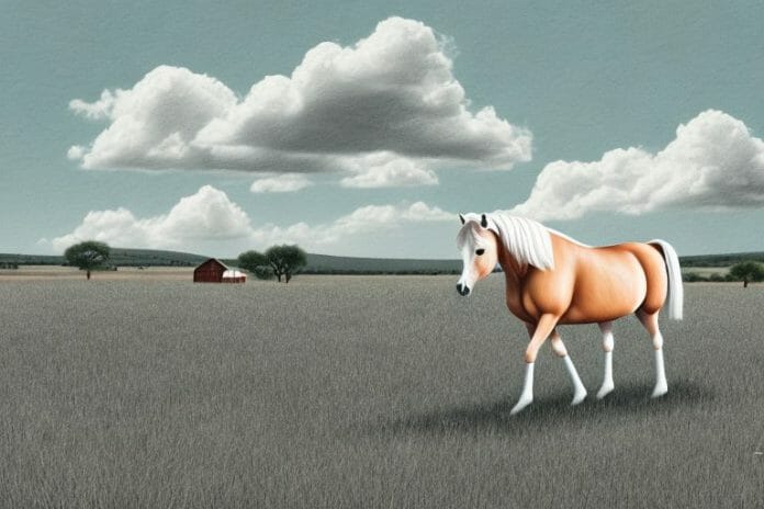 A haflinger horse in a rural setting in rustenburg