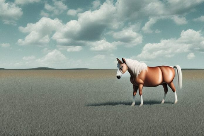 A haflinger horse in a rural south african landscape