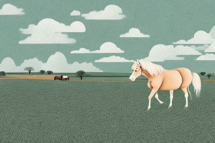A haflinger horse in a rural landscape in klerksdorp