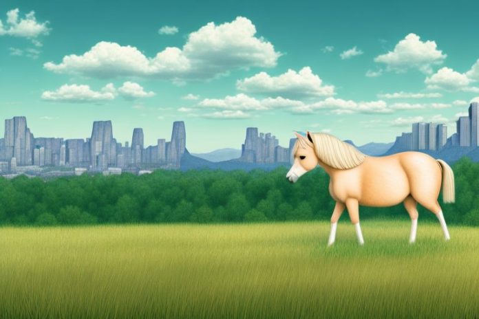 A haflinger horse in a field