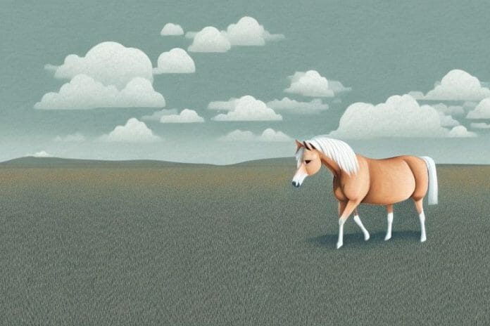 A haflinger horse in a rural south african landscape