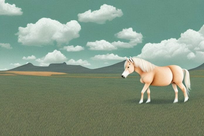 A haflinger horse in a rural landscape in the western cape