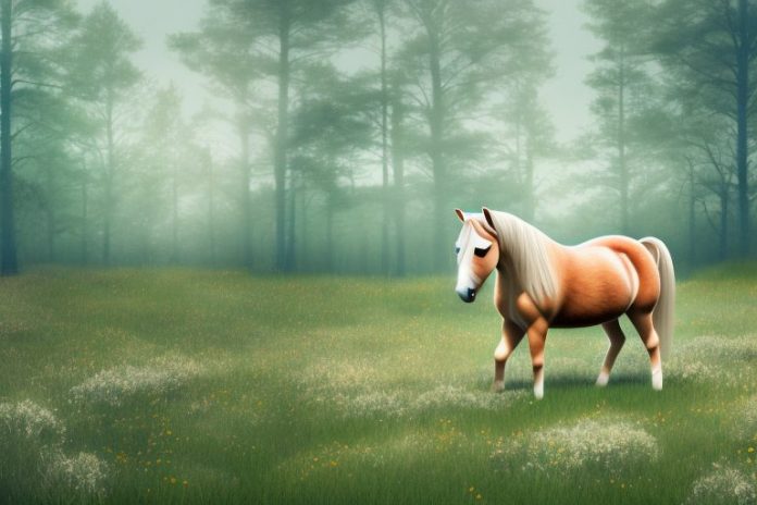 A haflinger horse in a natural setting