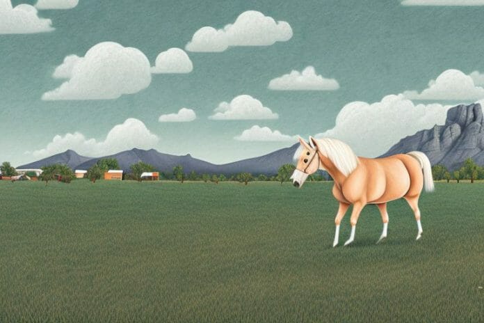 A haflinger horse in a rural landscape in stellenbosch