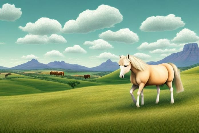 A haflinger horse in a rural setting
