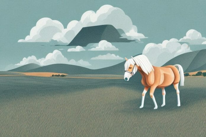 A haflinger horse in a rural setting in mossel bay
