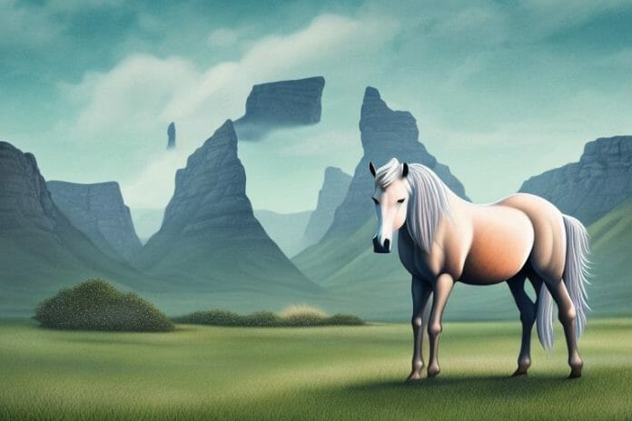 A fjord horse in a rural setting in amanzimtoti