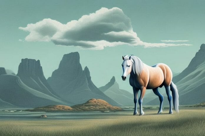 A fjord horse in a rural south african landscape