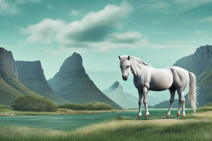 A fjord horse in a rural landscape in ballito