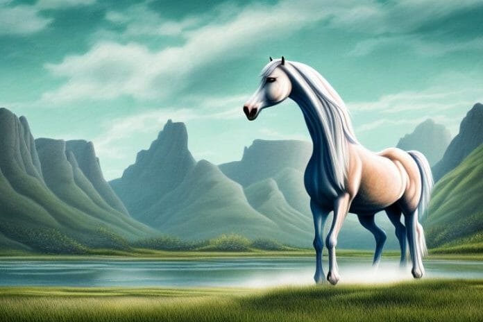 A majestic fjord horse in a rural landscape in mthatha