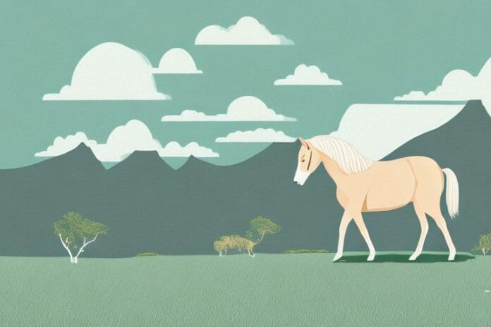 A haflinger horse in a scenic landscape in hermanus