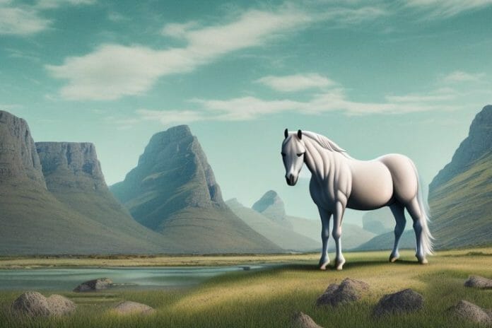 A fjord horse in a rural landscape in aliwal north