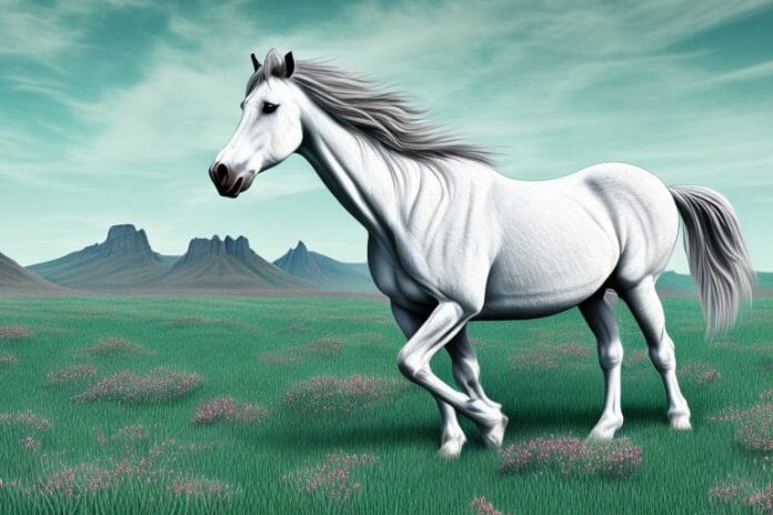 A fjord horse in a field in bloemfontein