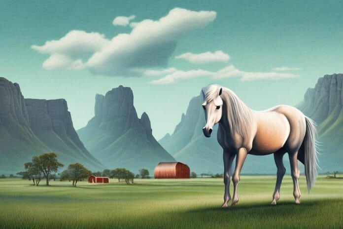 A fjord horse in a rural setting in kroonstad