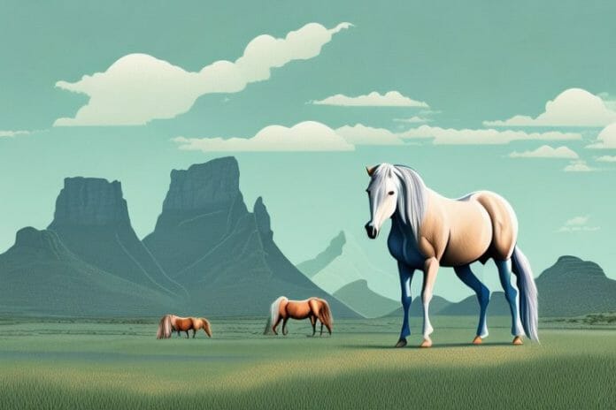 A fjord horse in a rural south african landscape
