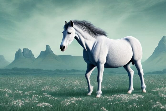 A fjord horse standing in a field in centurion