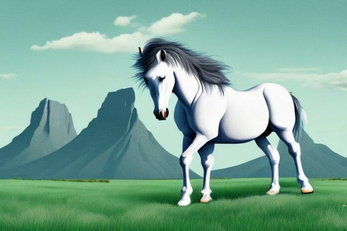A fjord horse in a field in kempton park