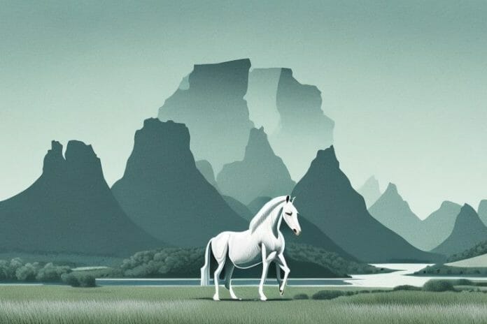 A majestic fjord horse in a rural south african landscape
