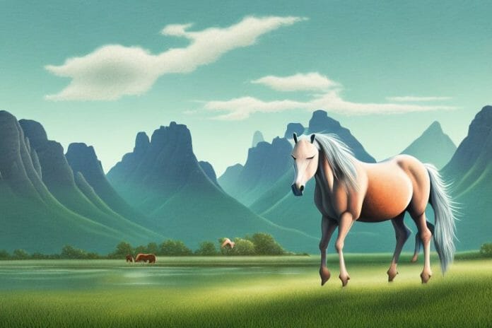 A fjord horse in a rural landscape in tzaneen