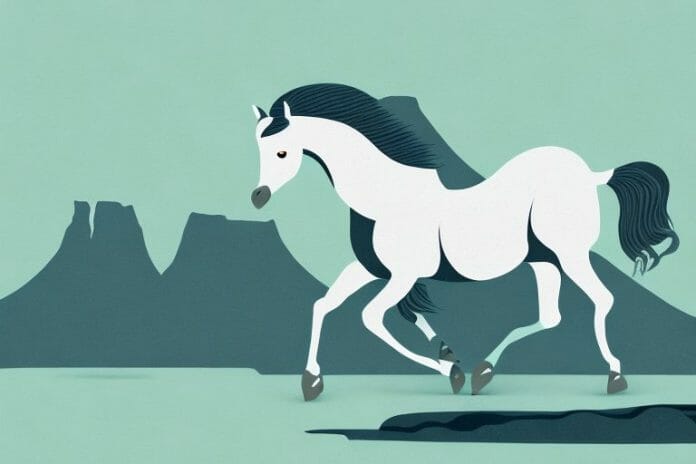 A fjord horse in its natural environment in mpumalanga