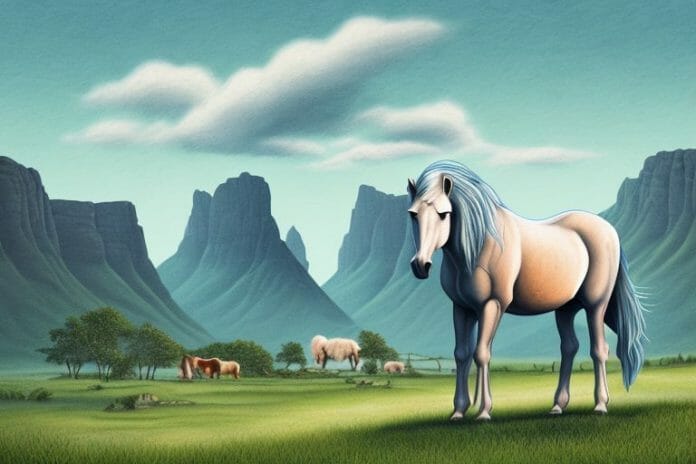 A fjord horse in a rural setting in nelspruit