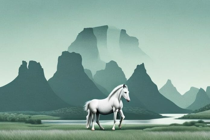 A majestic fjord horse in a rural south african landscape