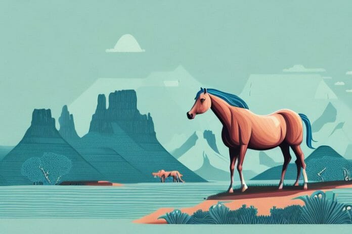 A fjord horse in a south african landscape