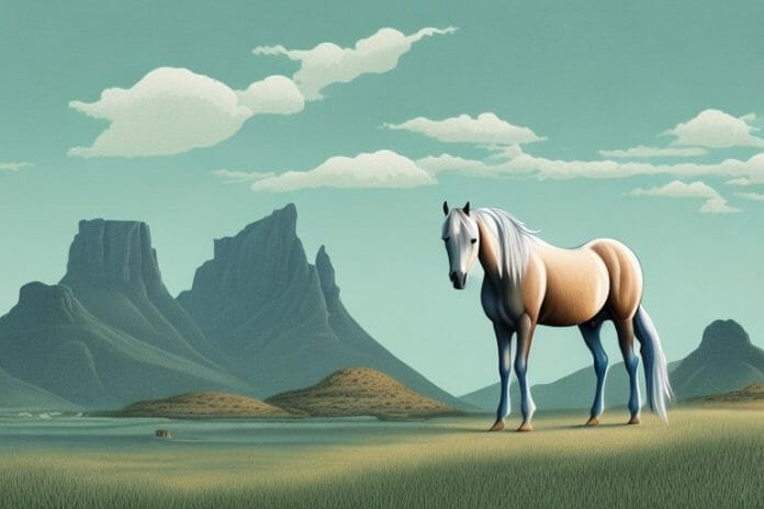 A fjord horse in a rural south african landscape