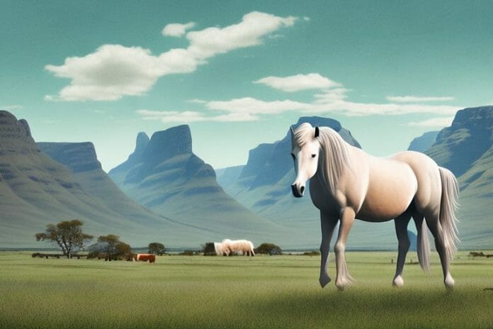 A fjord horse in a rural setting in colesberg