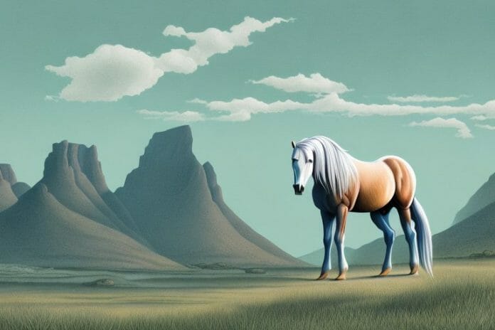 A fjord horse in a rural south african landscape