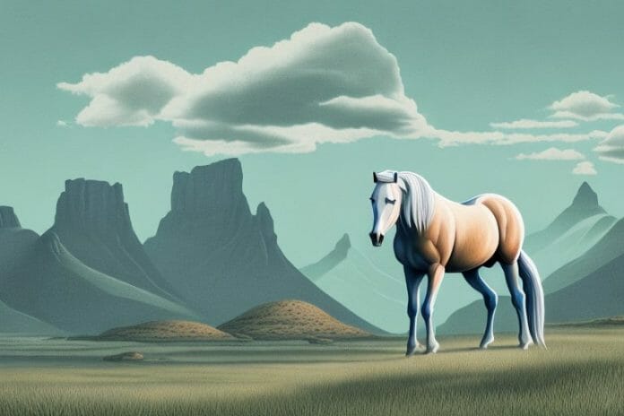 A fjord horse in a rural south african landscape