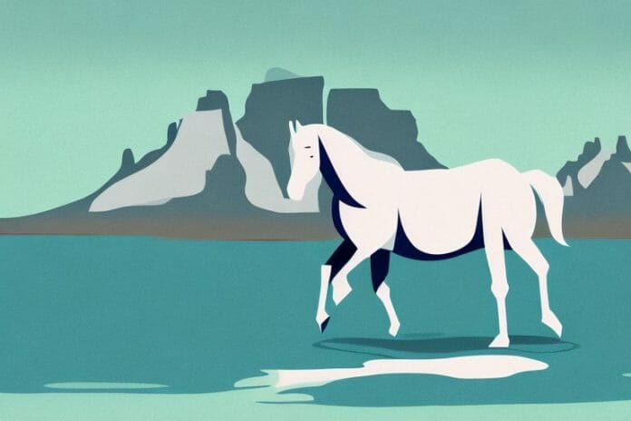 A fjord horse in its natural environment in the western cape