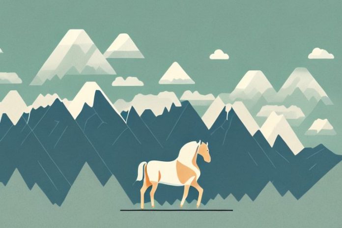 A haflinger horse in a scenic landscape