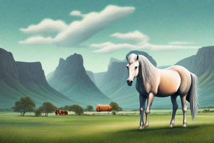 A fjord horse in a rural setting in worcester