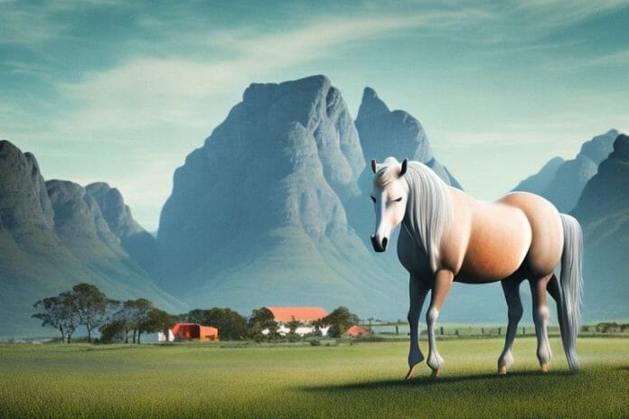 A fjord horse in a rural setting in paarl