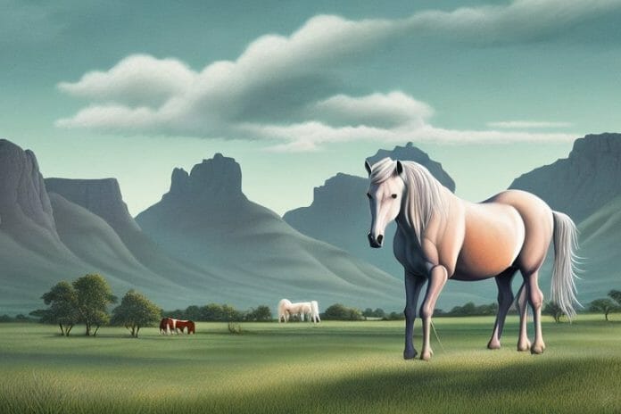 A fjord horse in a rural setting in somerset west
