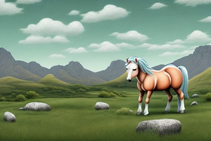 A connemara pony in a rural landscape in westville